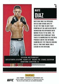 2021 Panini Chronicles UFC #6 Nate Diaz Back