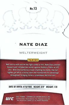 2021 Panini Chronicles UFC #13 Nate Diaz Back