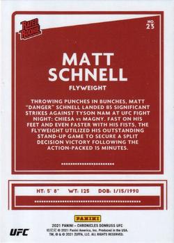 2021 Panini Chronicles UFC #23 Matt Schnell Back