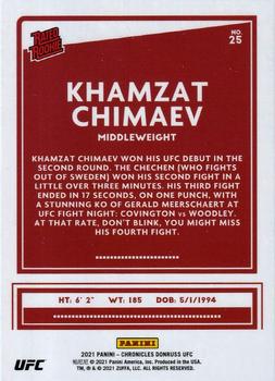 2021 Panini Chronicles UFC #25 Khamzat Chimaev Back