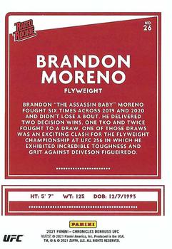 2021 Panini Chronicles UFC #26 Brandon Moreno Back