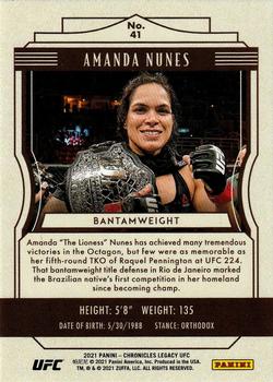 2021 Panini Chronicles UFC #41 Amanda Nunes Back