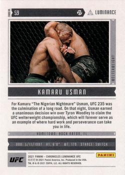 2021 Panini Chronicles UFC #59 Kamaru Usman Back