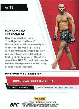 2021 Panini Chronicles UFC #70 Kamaru Usman Back