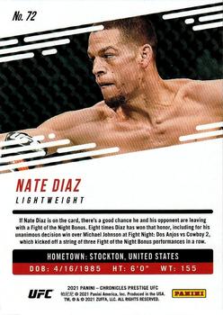 2021 Panini Chronicles UFC #72 Nate Diaz Back