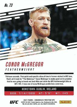 2021 Panini Chronicles UFC #73 Conor McGregor Back