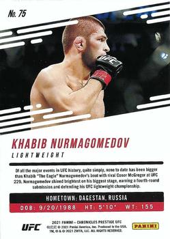 2021 Panini Chronicles UFC #75 Khabib Nurmagomedov Back