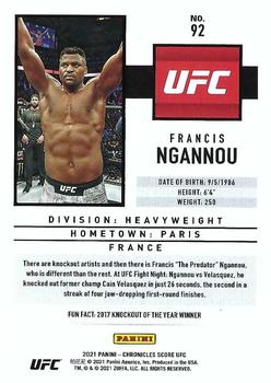 2021 Panini Chronicles UFC #92 Francis Ngannou Back