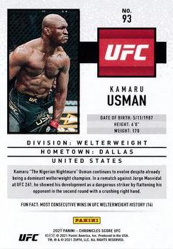 2021 Panini Chronicles UFC #93 Kamaru Usman Back