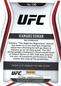 2021 Panini Chronicles UFC #130 Kamaru Usman Back
