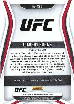 2021 Panini Chronicles UFC #135 Gilbert Burns Back