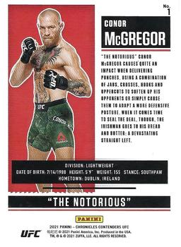 2021 Panini Chronicles UFC - Pink #1 Conor McGregor Back