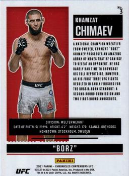 2021 Panini Chronicles UFC - Pink #3 Khamzat Chimaev Back