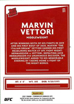 2021 Panini Chronicles UFC - Pink #21 Marvin Vettori Back