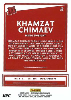 2021 Panini Chronicles UFC - Pink #25 Khamzat Chimaev Back