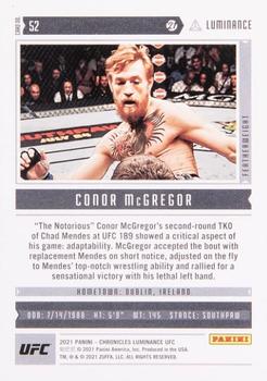 2021 Panini Chronicles UFC - Platinum #52 Conor McGregor Back
