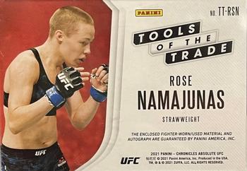 2021 Panini Chronicles UFC - Absolute Tools of the Trade Signatures #TT-RSN Rose Namajunas Back