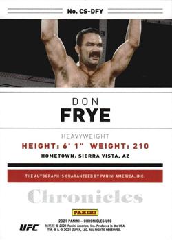 2021 Panini Chronicles UFC - Chronicles Signatures #CS-DFY Don Frye Back