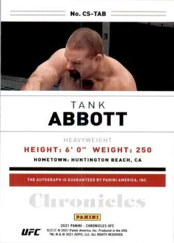 2021 Panini Chronicles UFC - Chronicles Signatures #CS-TAB Tank Abbott Back