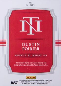 2021 Panini Chronicles UFC - National Treasures Memorabilia Autographs #NT-DPR Dustin Poirier Back