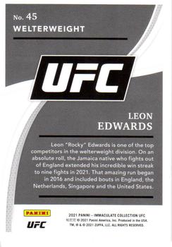 2021 Panini Immaculate Collection UFC #45 Leon Edwards Back