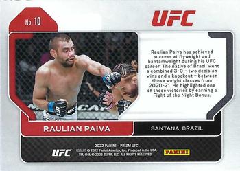 2022 Panini Prizm UFC #10 Raulian Paiva Back