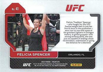 2022 Panini Prizm UFC #41 Felicia Spencer Back
