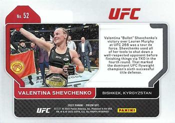 2022 Panini Prizm UFC #52 Valentina Shevchenko Back