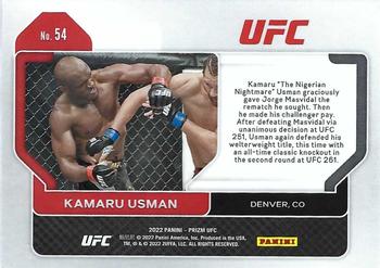 2022 Panini Prizm UFC #54 Kamaru Usman Back