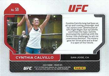 2022 Panini Prizm UFC #59 Cynthia Calvillo Back