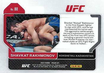 2022 Panini Prizm UFC #80 Shavkat Rakhmonov Back