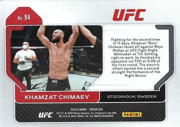 2022 Panini Prizm UFC #94 Khamzat Chimaev Back