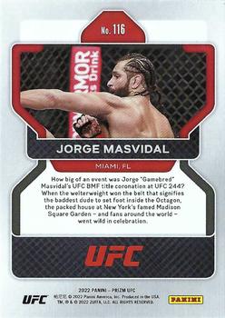 2022 Panini Prizm UFC #116 Jorge Masvidal Back