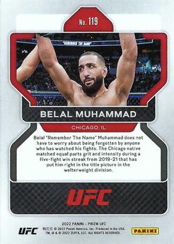 2022 Panini Prizm UFC #119 Belal Muhammad Back