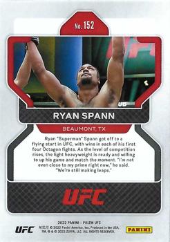 2022 Panini Prizm UFC #152 Ryan Spann Back