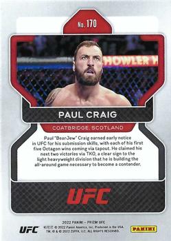 2022 Panini Prizm UFC #170 Paul Craig Back