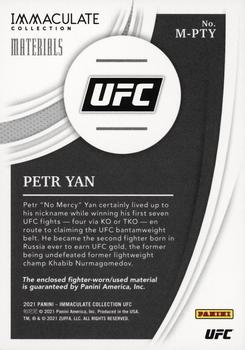 2021 Panini Immaculate Collection UFC - Materials #M-PTY Petr Yan Back