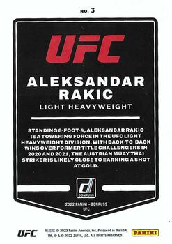 2022 Donruss UFC #3 Aleksandar Rakic Back