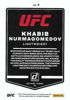 2022 Donruss UFC #4 Khabib Nurmagomedov Back