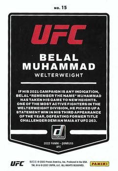 2022 Donruss UFC #15 Belal Muhammad Back