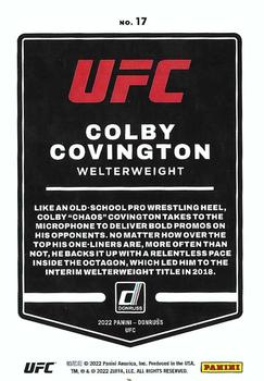 2022 Donruss UFC #17 Colby Covington Back