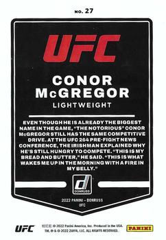 2022 Donruss UFC #27 Conor McGregor Back