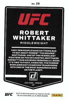 2022 Donruss UFC #28 Robert Whittaker Back