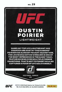 2022 Donruss UFC #29 Dustin Poirier Back