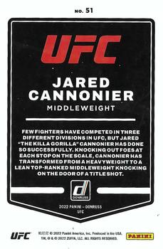 2022 Donruss UFC #51 Jared Cannonier Back