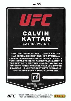 2022 Donruss UFC #55 Calvin Kattar Back