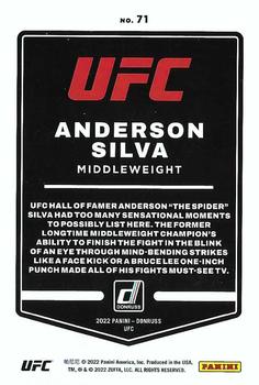 2022 Donruss UFC #71 Anderson Silva Back