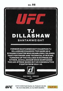 2022 Donruss UFC #98 TJ Dillashaw Back