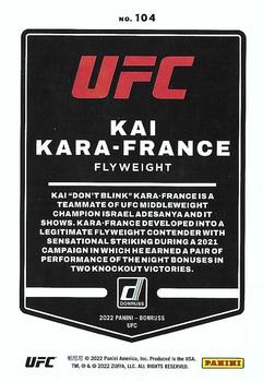 2022 Donruss UFC #104 Kai Kara-France Back