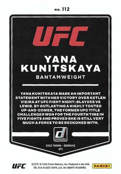 2022 Donruss UFC #112 Yana Kunitskaya Back
